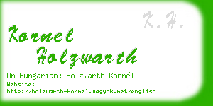 kornel holzwarth business card